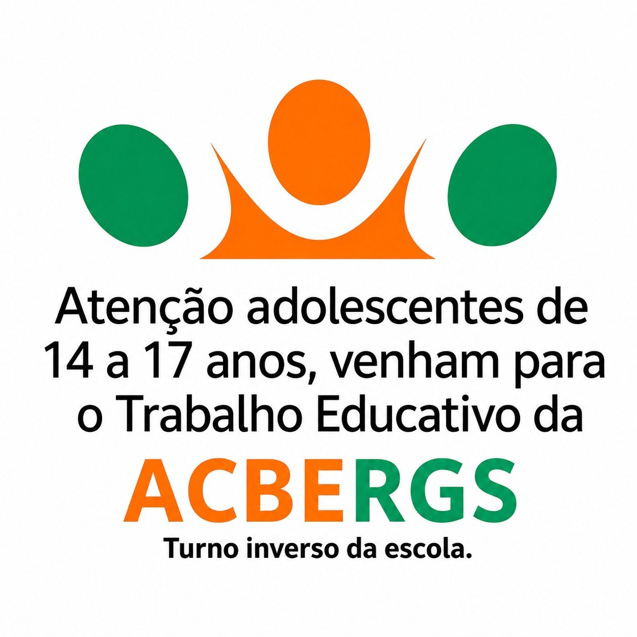 Chamada do Trabalho Educativo, para adolescentes de 14 a 17 anos